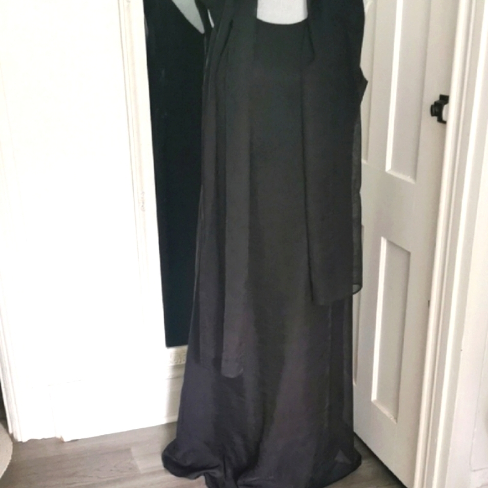 RARE 🖤Insignia Vintage sleeveless timeless long maxi evening gown scarf. S 16